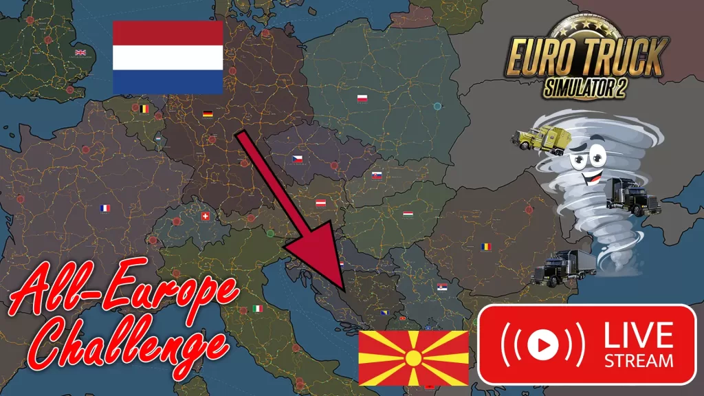 ETS2 All-Europe Challenge Netherlands to N. Macedonia