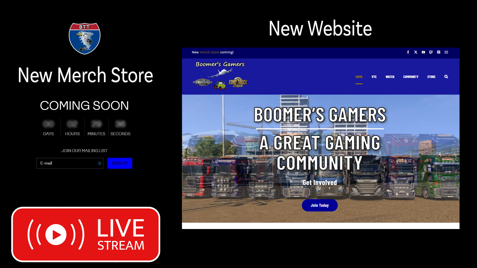 Merch Store, Website, & ETS2 Kögel Trailers Member's Stream